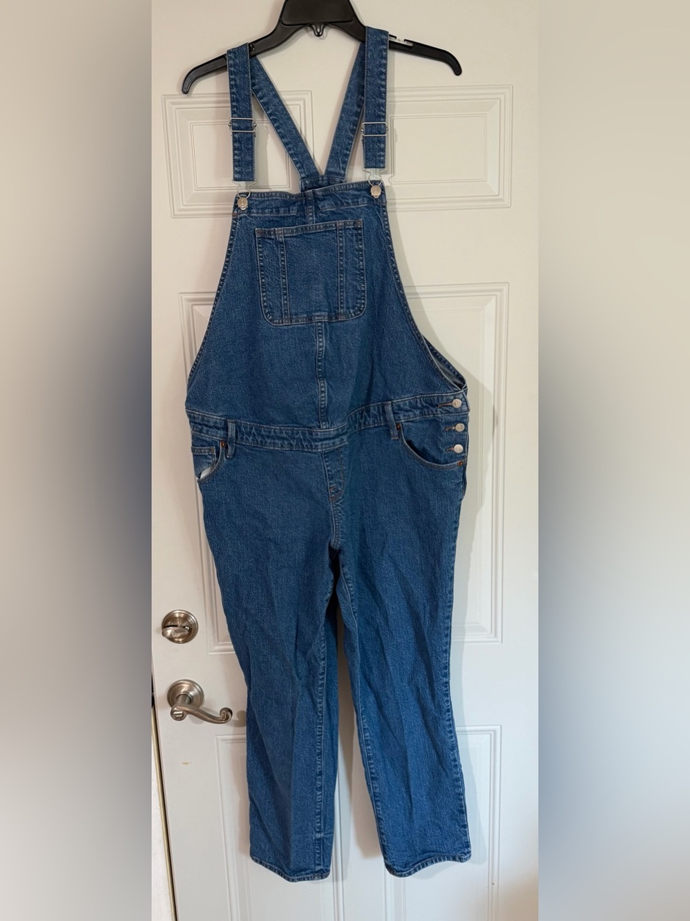 Isabel by Ingrid & Isabel Blue Denim Straight Leg Maternity Overalls size 14